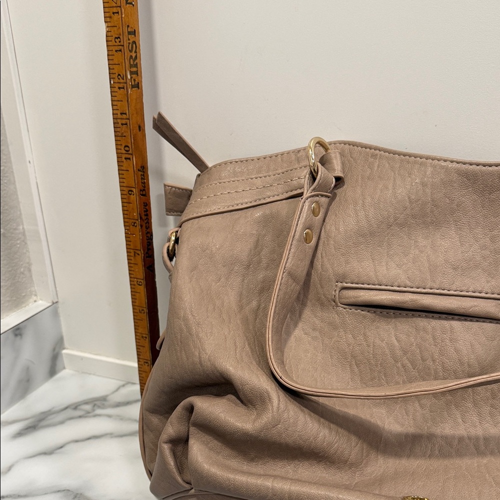 Jessica Simpson Doris tote bag with scarf accent in tan - Picture 6 of 7